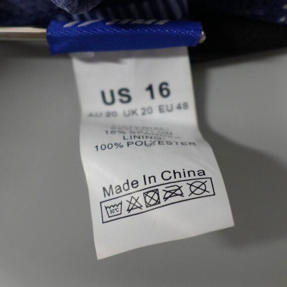 Hilor Tankini Top Womens 16 Blue Floral Ruched Side Built in Bra Cruise Flowy - Picture 16 of 16